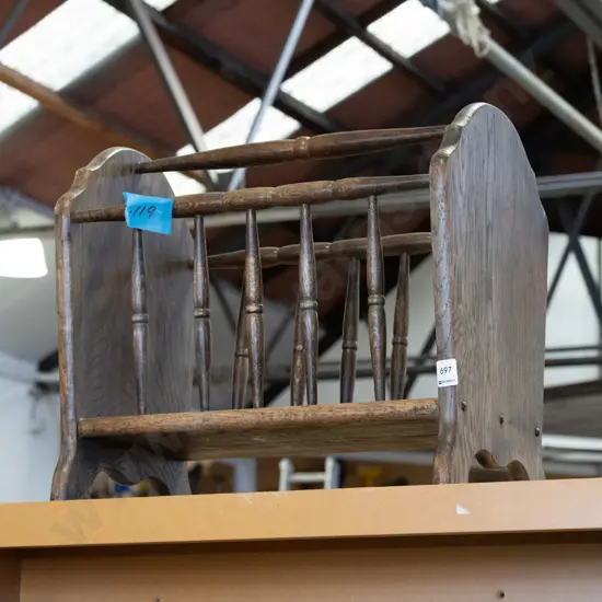 oak magazine rack