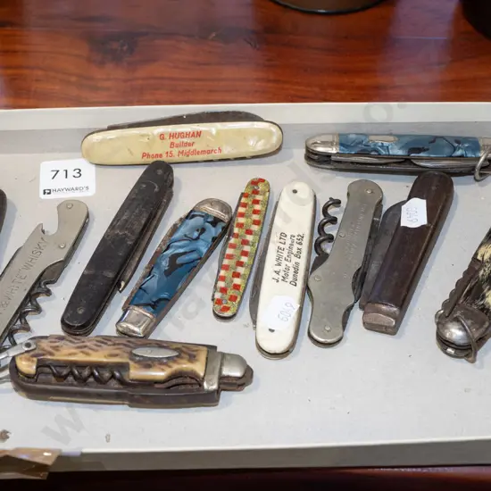 tray of pocket knives