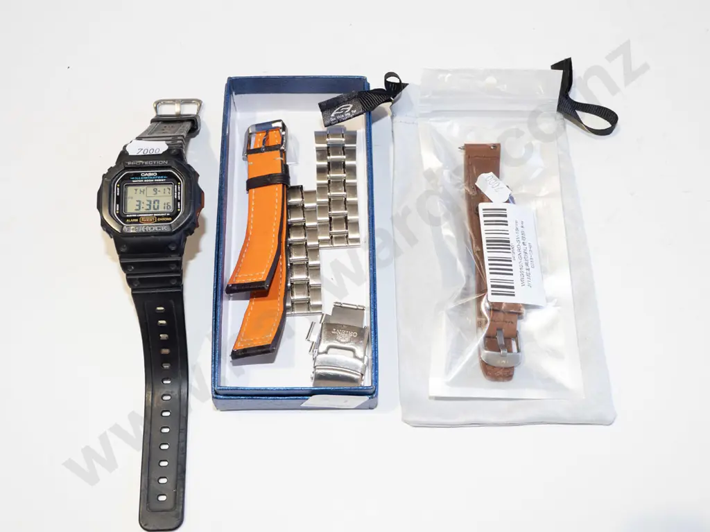 Casio G shock watch, container of various watch parts Image 1++