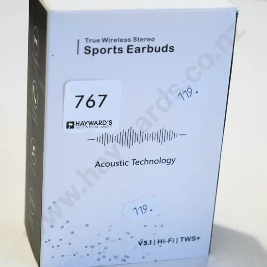 pair of wireless Vislla sports ear buds in box