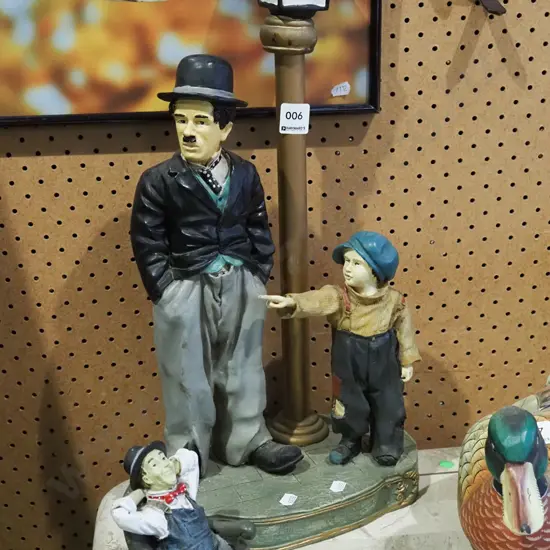 composite Charlie Chaplin figurine, Stan Laurel figurine Tallest H530