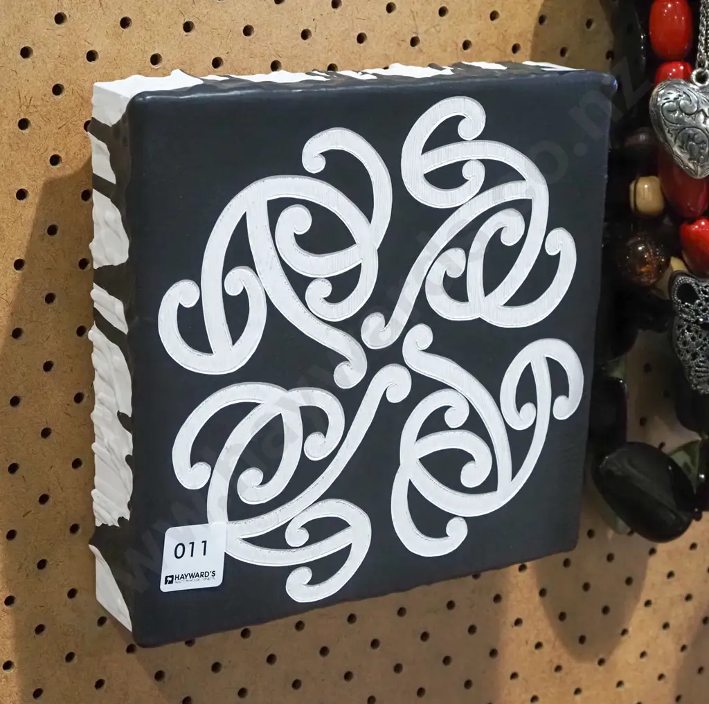 boxed resin Maori motif  on canvas Image 1++