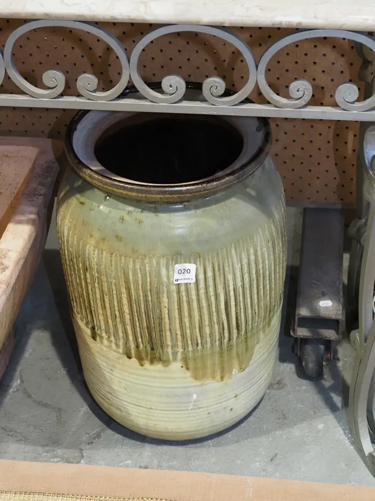 studio pottery salt glazed storage crock - no lid H430 Image 1++