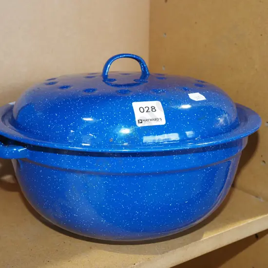 speckled blue enamel lidded casserole Diam-280
