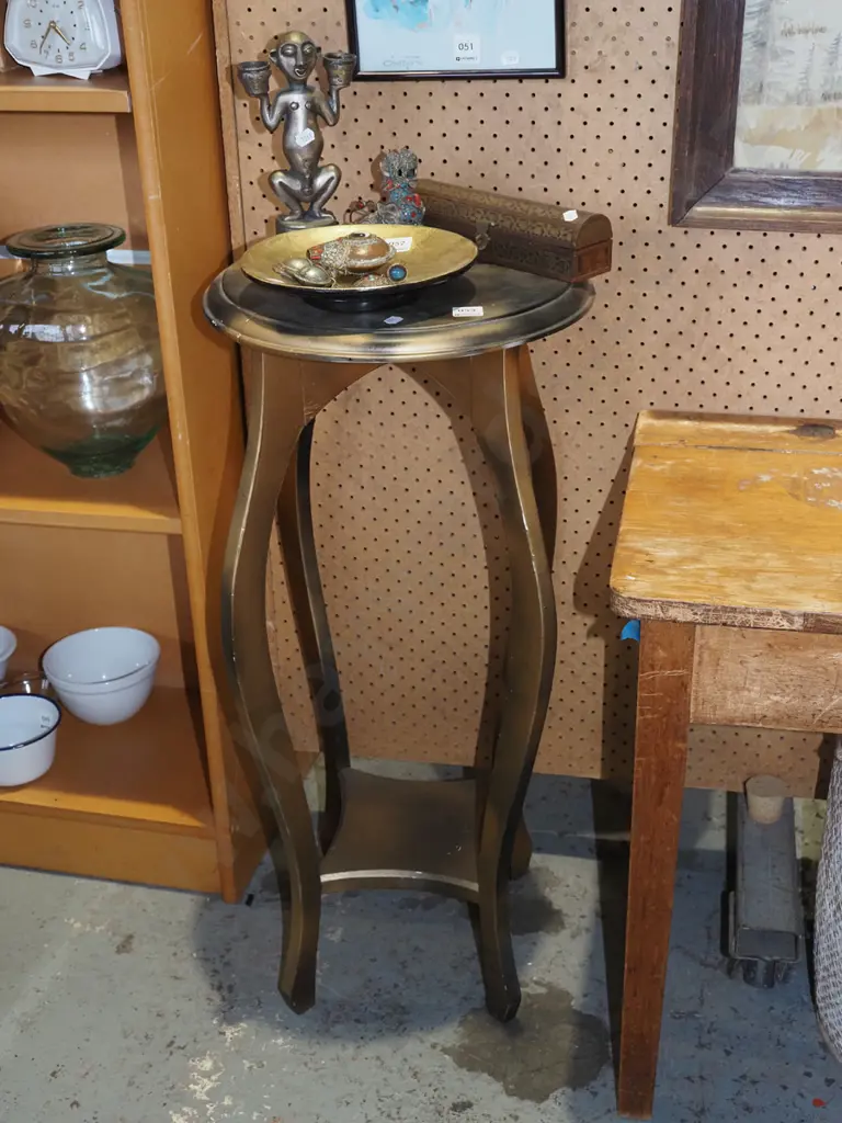 painted 2 tier jardiniere stand - has wobble H790 Image 1++