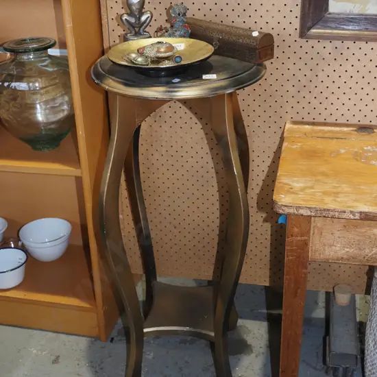 painted 2 tier jardiniere stand - has wobble H790