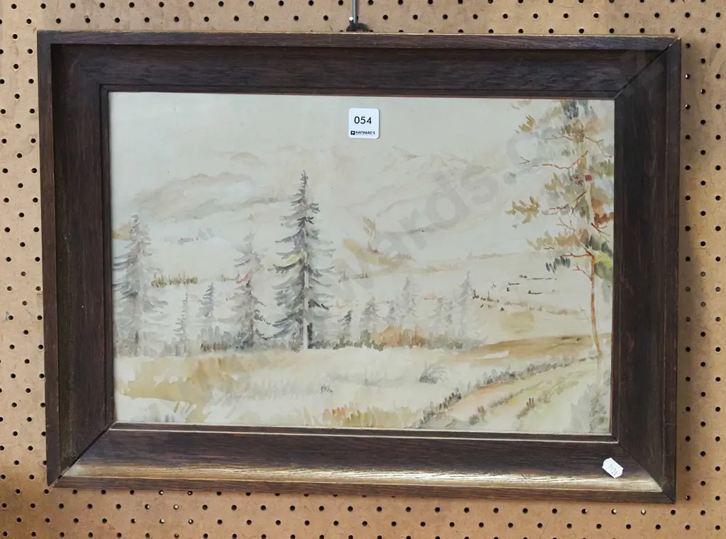 framed watercolour - landscape (foxing) Image 1++