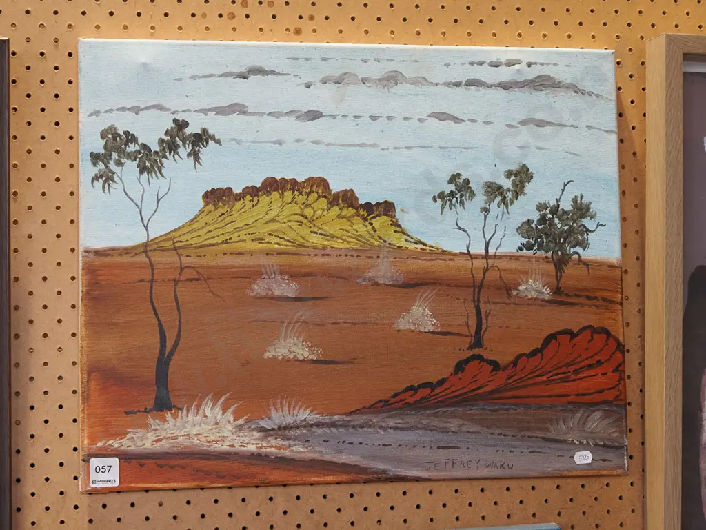Jeffrey Waku oil on boxed canvas - Uluru Image 1++