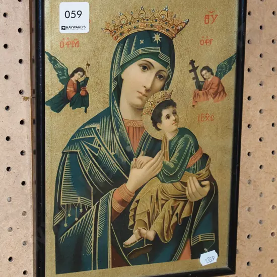 framed religious print