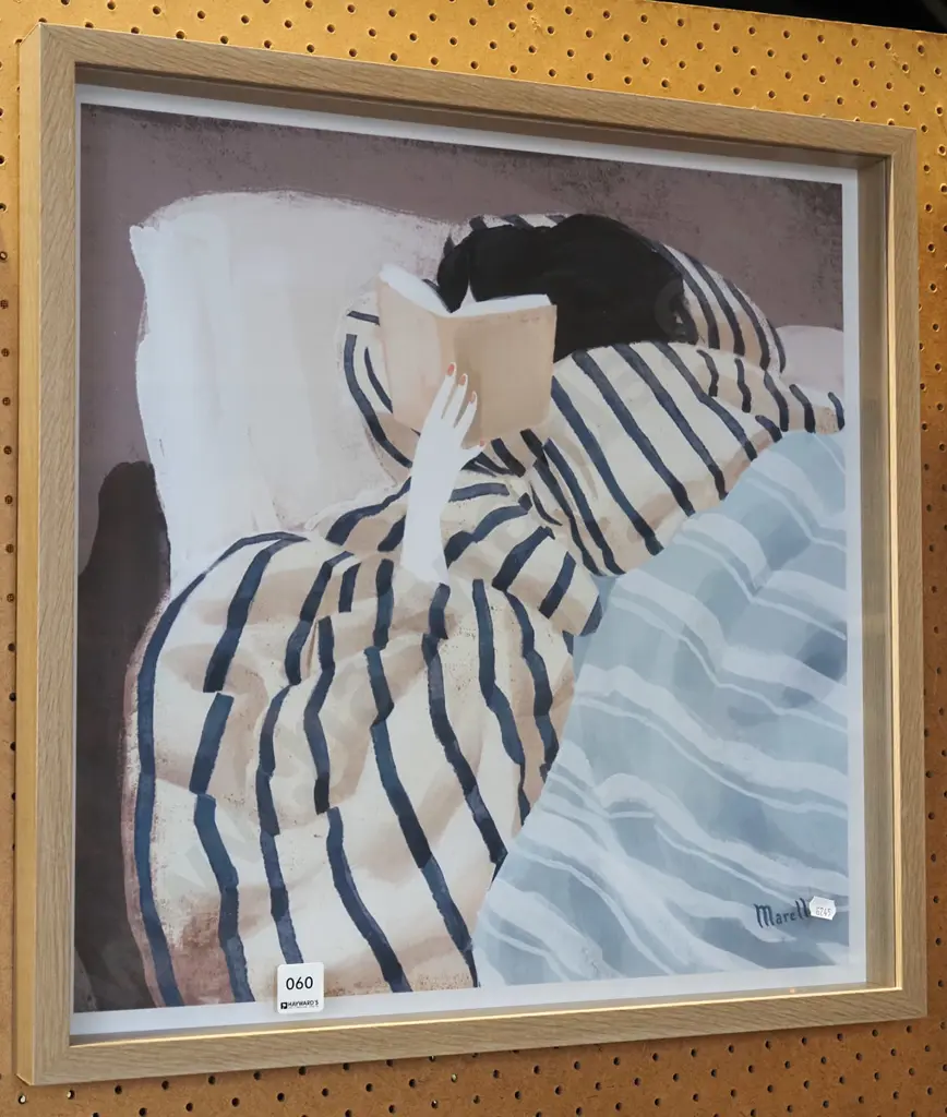 framed print - reading book in bed Image 1++
