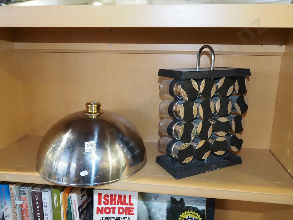 plated and brass cover dish, spice rack Image 1++