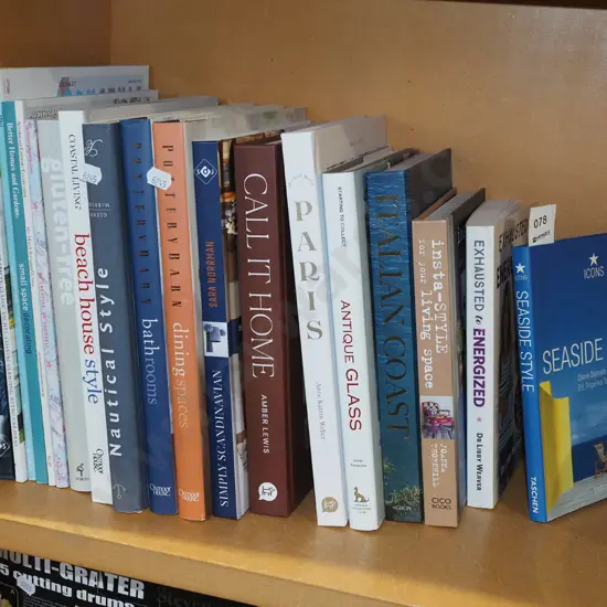 various interior design and other books