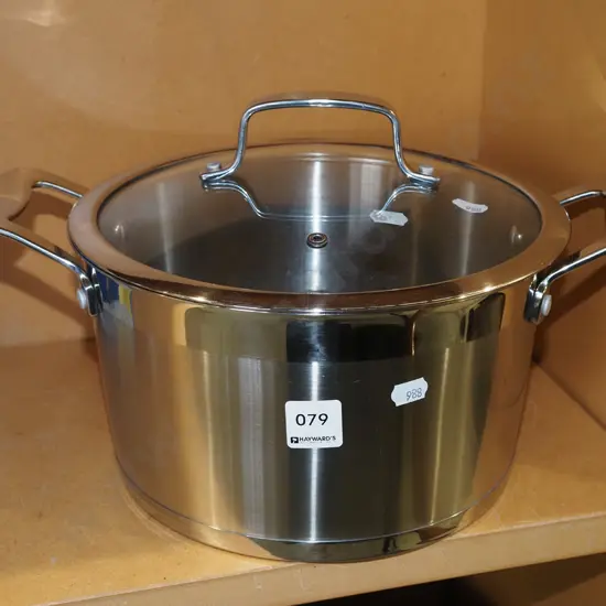 stainless steel Hampton & Masons lidded pot