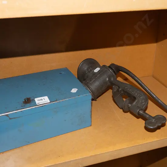 cash box and bench top mincer