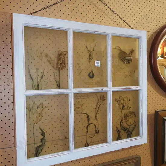 prints on segmented glass window pane H575 W650