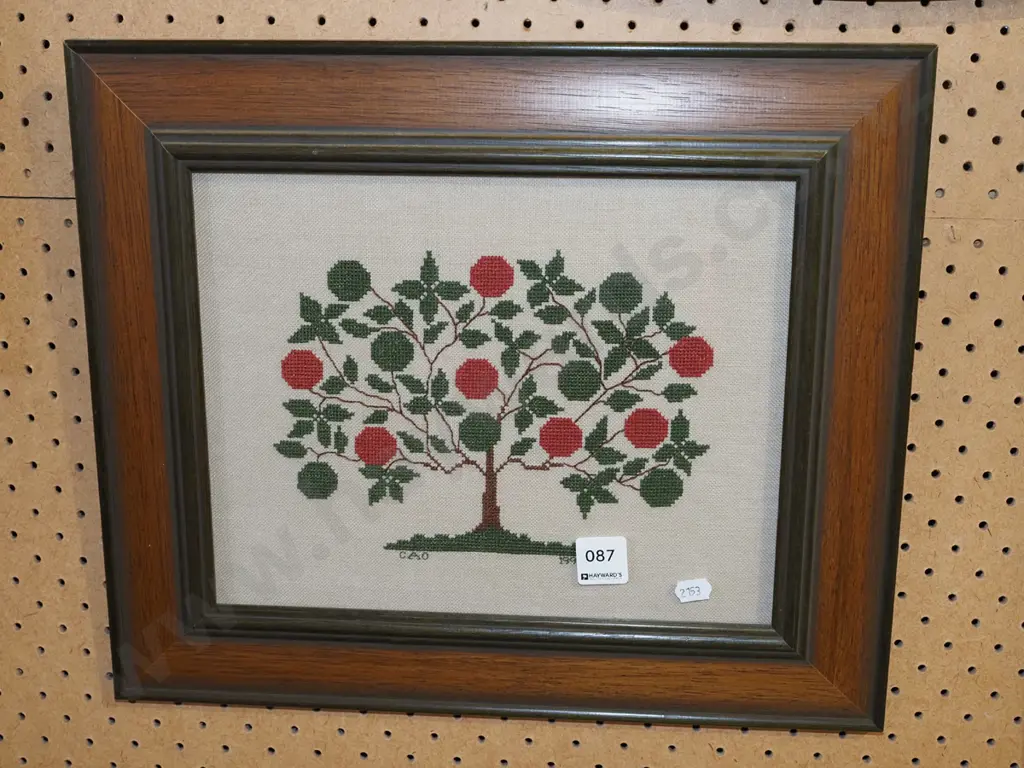 framed needlework - apple tree Image 1++