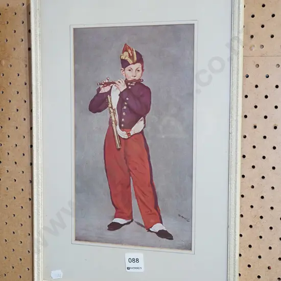 framed print - boy playing flute
