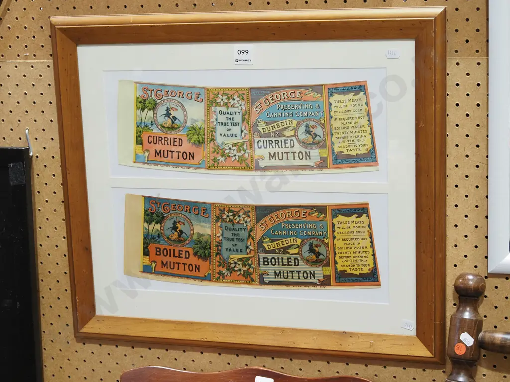 framed St George tin labels Image 1++