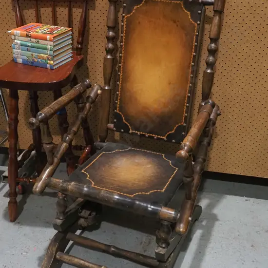 leather upholstered Dexter rocking chair