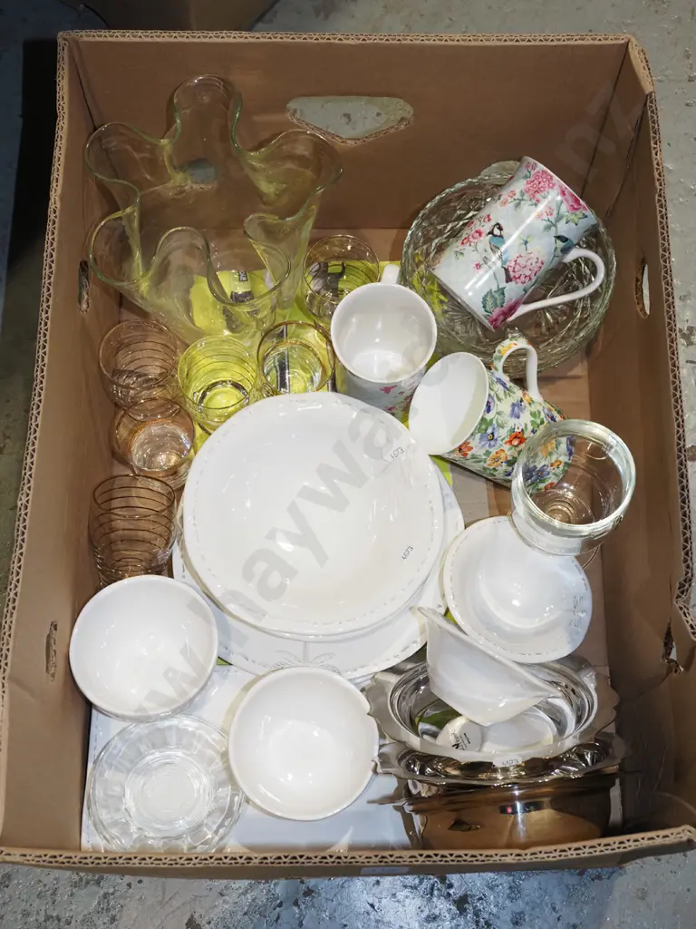 box; glass tumblers, coffee cups, bowls etc Image 1++