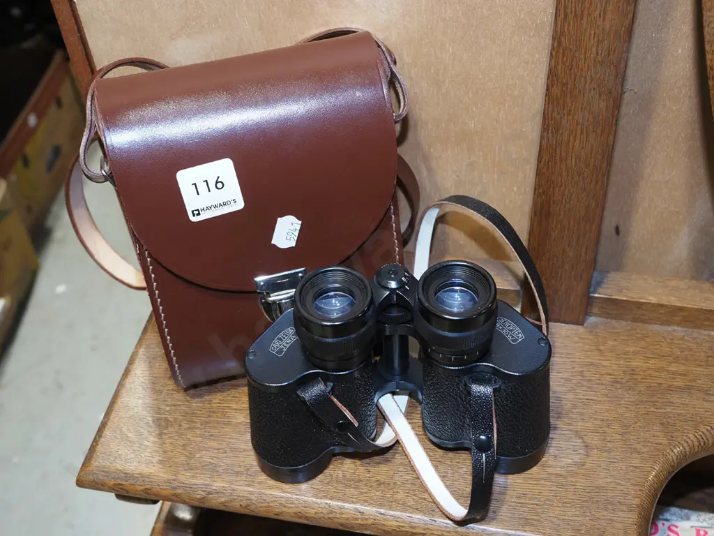 pair of 8x30 leather cased field binoculars Image 1++