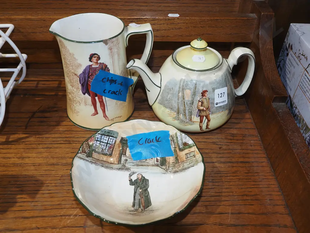 Royal Doulton teapot, jug, bowl - chips and cracks Image 1++