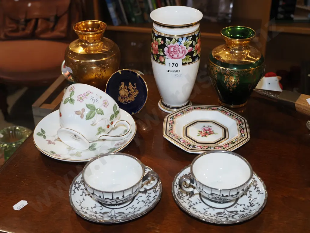 Wedgwood Clio vase, demi-tasse cups and saucers, glass vases etc Image 1++