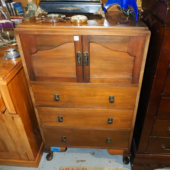 cab leg solid wood  3 drawer 2 door chest H1205 W710 D445