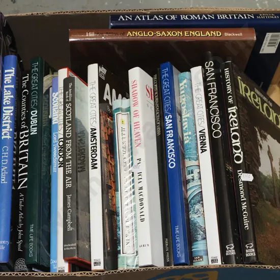 box of travel books