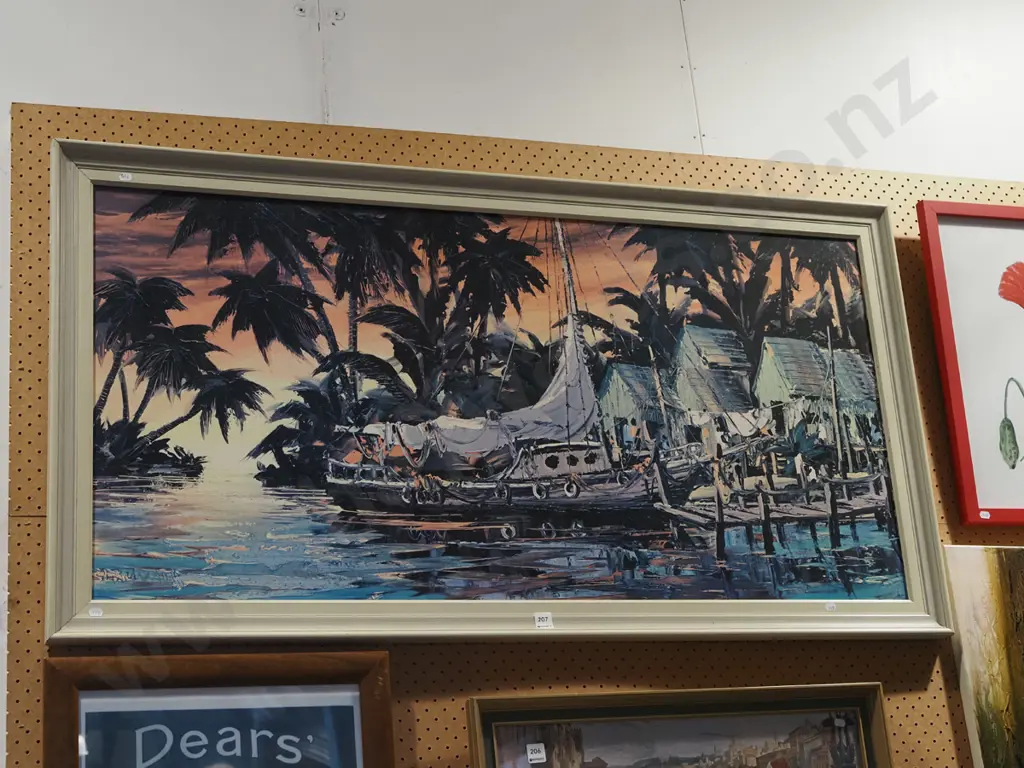 framed print - boat with jetty Image 1++