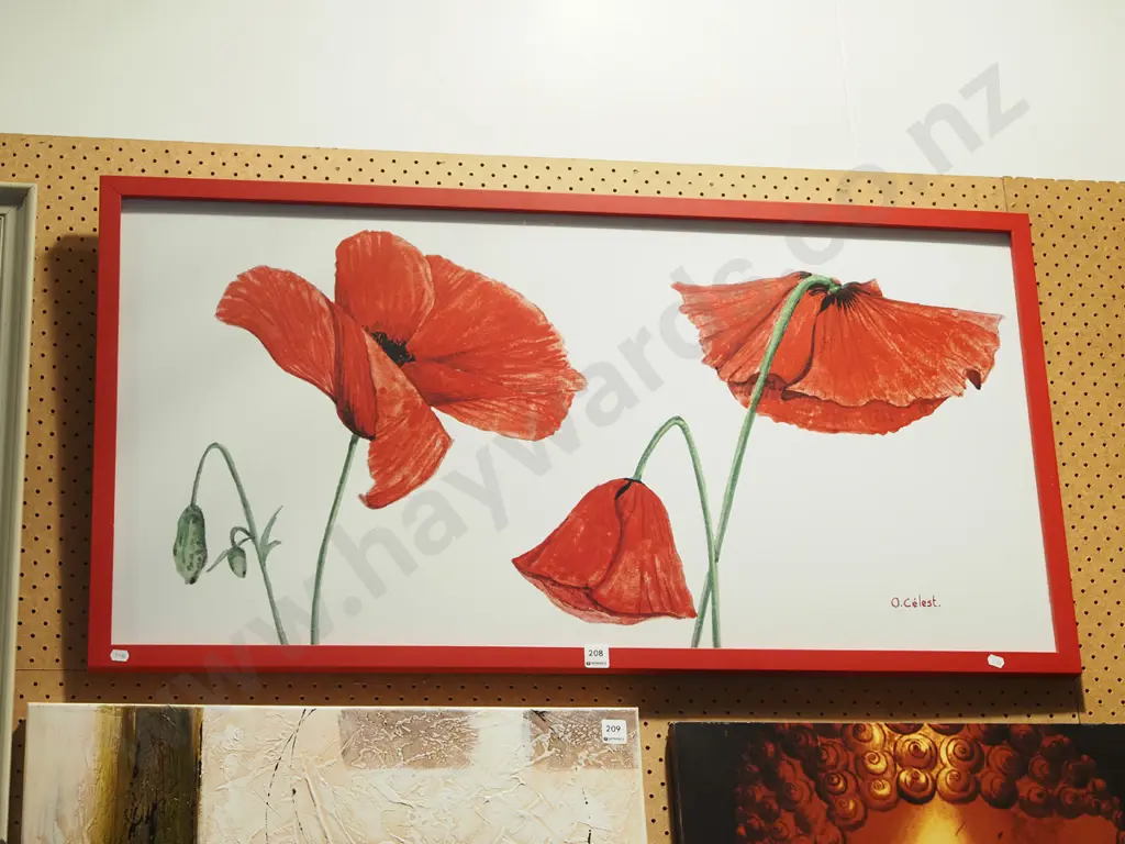 framed watercolour - poppies Image 1++