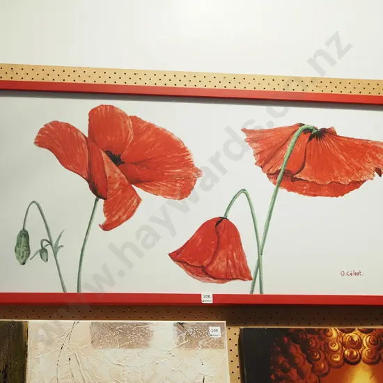 framed watercolour - poppies