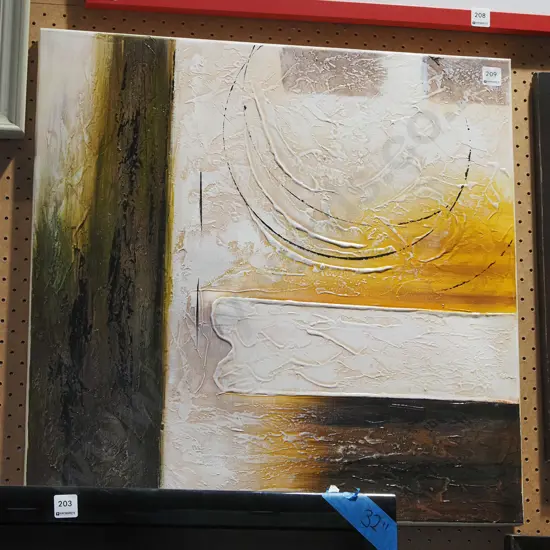 framed mixed media on canvas - abstract