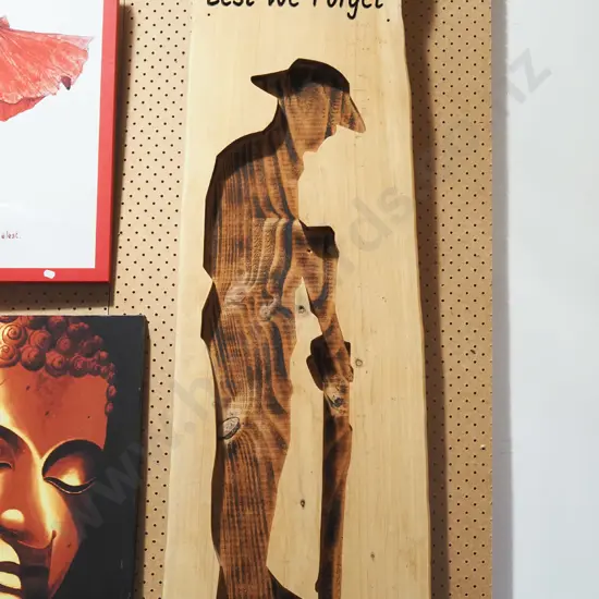 framed wood cut out soldier picture