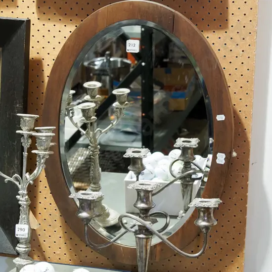 oval bevelled edge wall mirror  