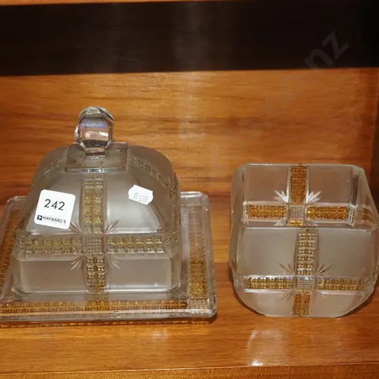 cut glass bowl, cover dish