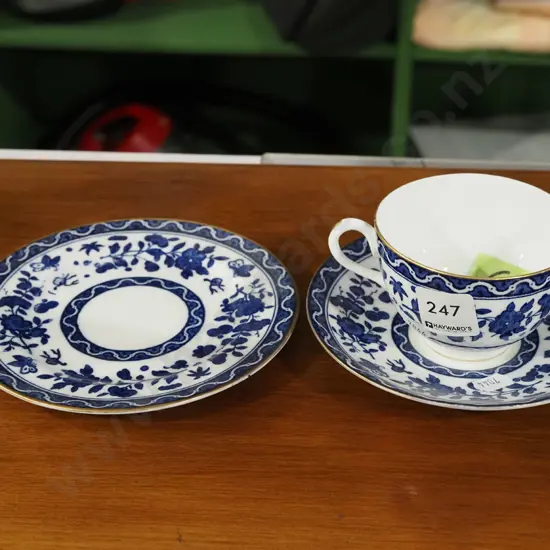 Royal Doulton floral trio, cup has crack