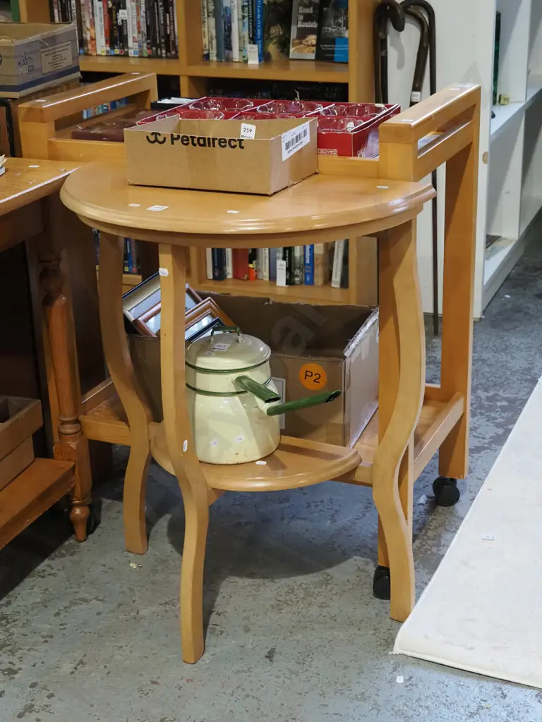 2 tier half round hall table Image 1++