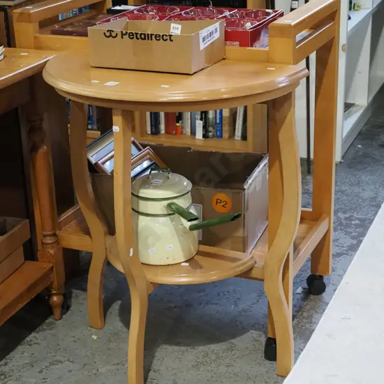 2 tier half round hall table