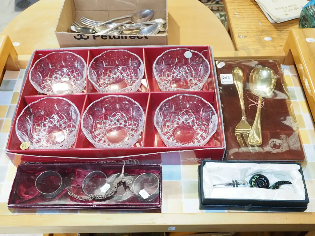 cut crystal sweet dishes, salad servers, napkin rings etc Image 1++
