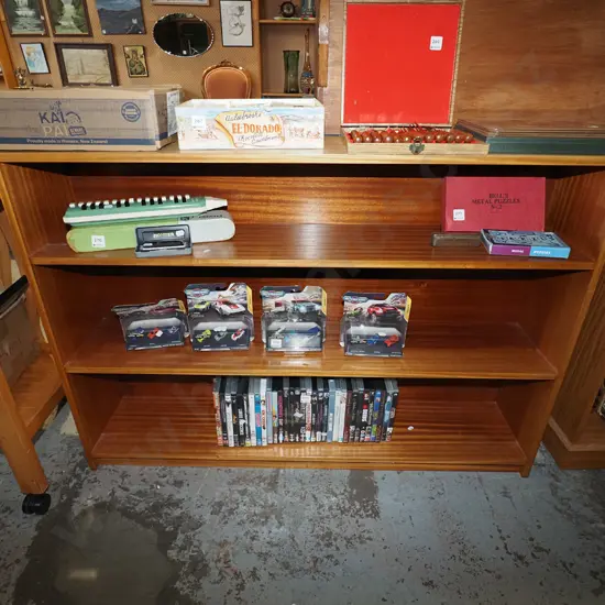 mahogany veneer bookcase - some fading H835 W1200 D245