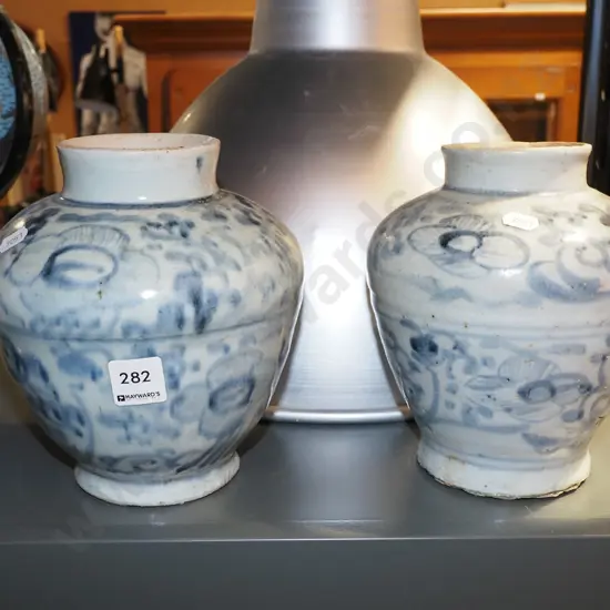 2x large ginger jars - no lids H190