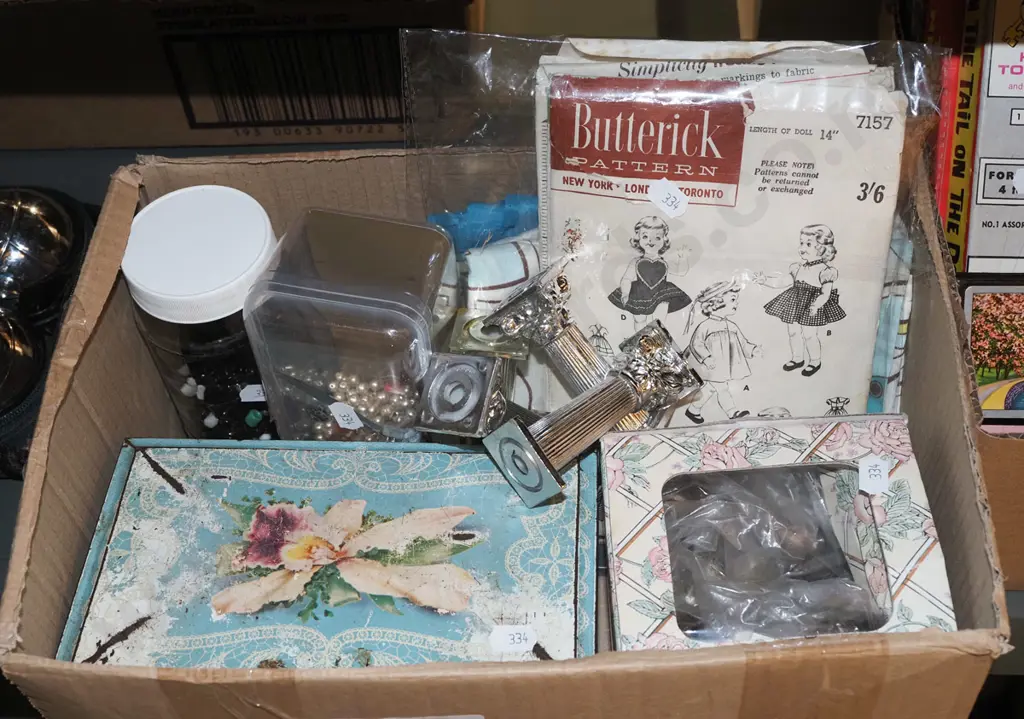 box; ribbons, cake decorating stand, patterns etc Image 1++