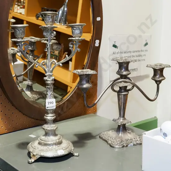 2x plated candelabra