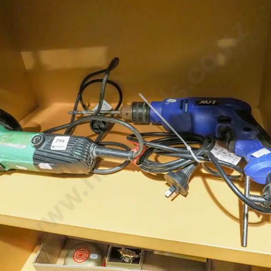 battery drill, angle grinder