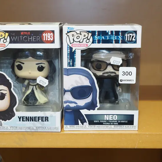 2x boxed Pop figurines; Yennefer, Neo