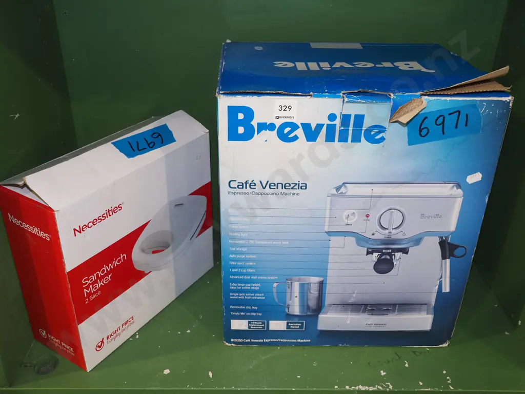 boxed sandwich maker, Breville espresso machine Image 1++