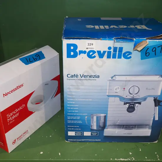 boxed sandwich maker, Breville espresso machine