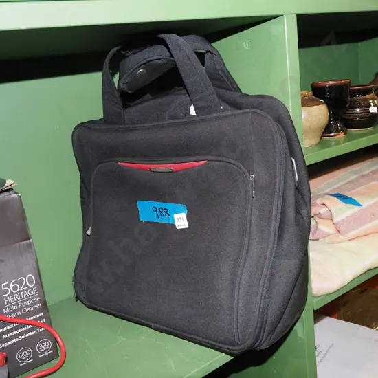 small computer bag/satchel with pull out handle and wheeels