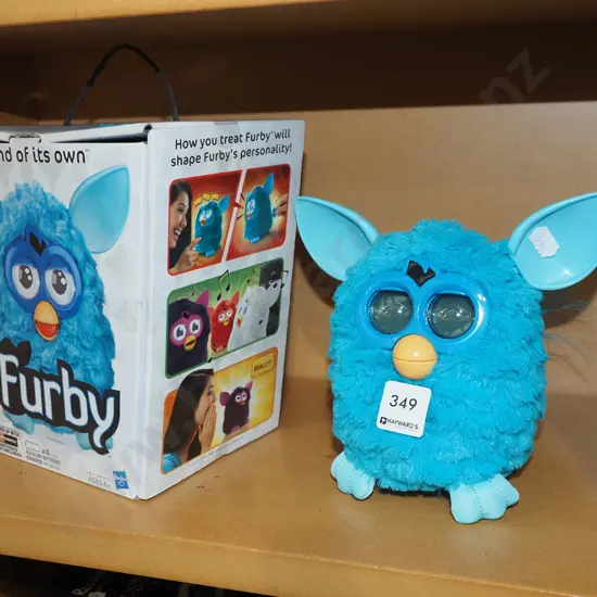 teal Furby with original box